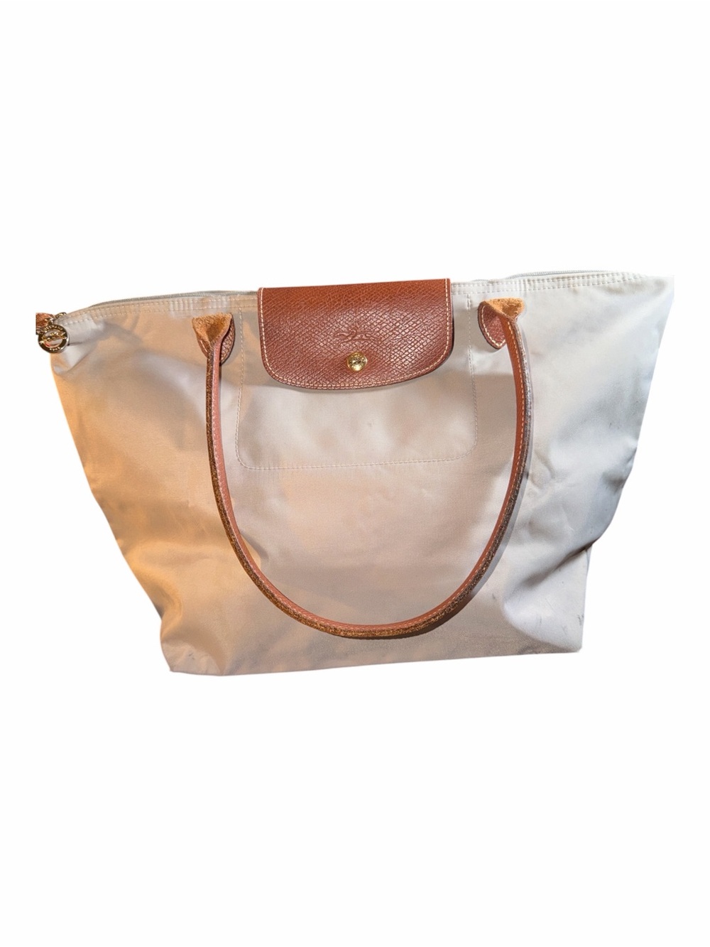 Longchamp Le Pliage Large Shoulder Tote Bag Gray/Brown Modèle Déposé